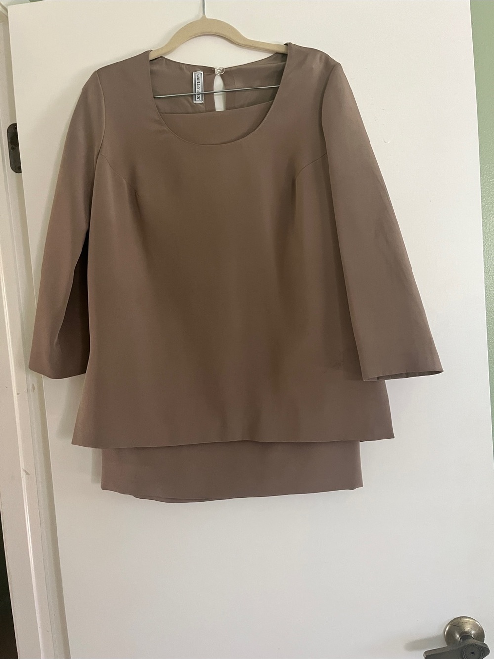 John Anthony 2pc Womens Taupe 2pc Skirt SuitL